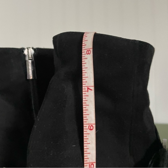 The Shoe Box NYC Big Buckle Chunky Heel Boots in Black Suede *Italy* - Picture 6 of 13